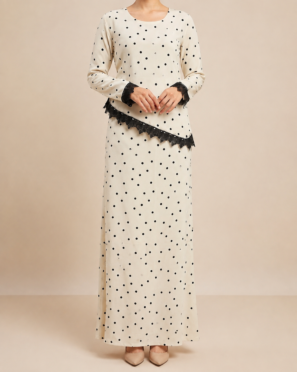 Off White Polka Dot Co-ord Set