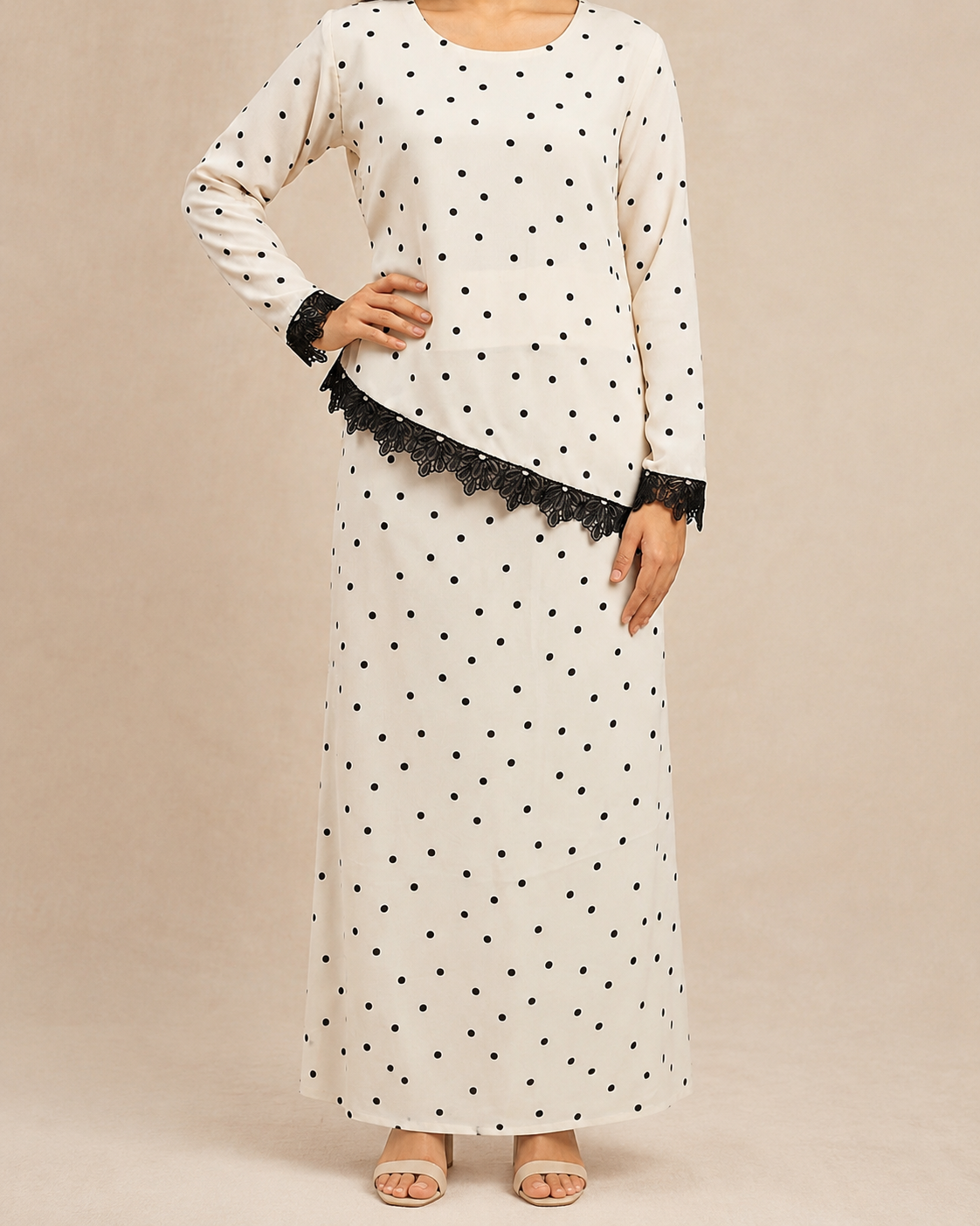 Off White Polka Dot Co-ord Set