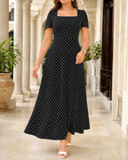 Polka Dot Black Maxi Dress