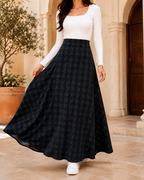 Midnight Plaid Maxi Skirt