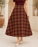 Vintage Check Flare Skirt