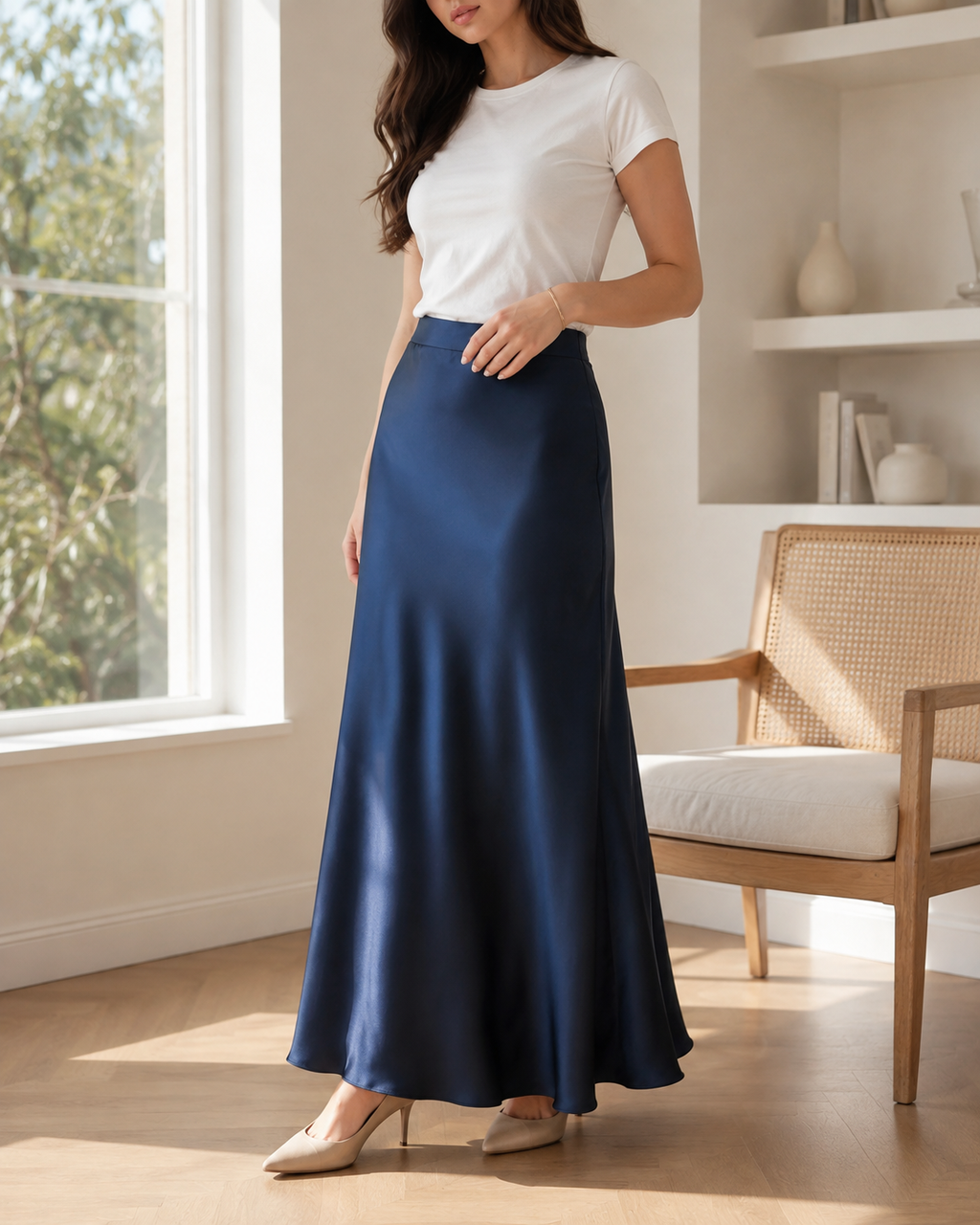 Silk Blue Skirt