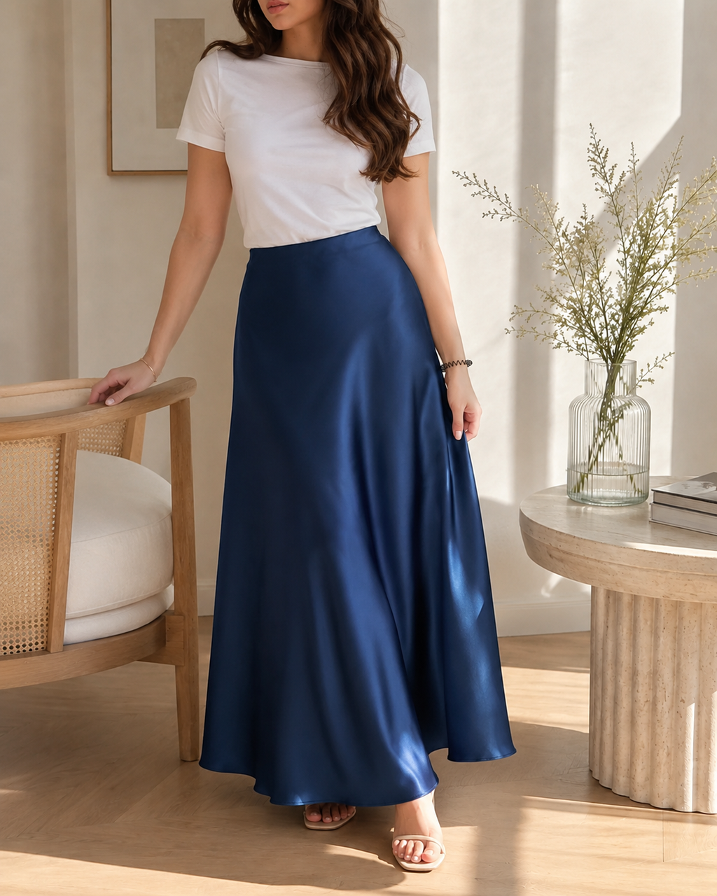 Silk Blue Skirt