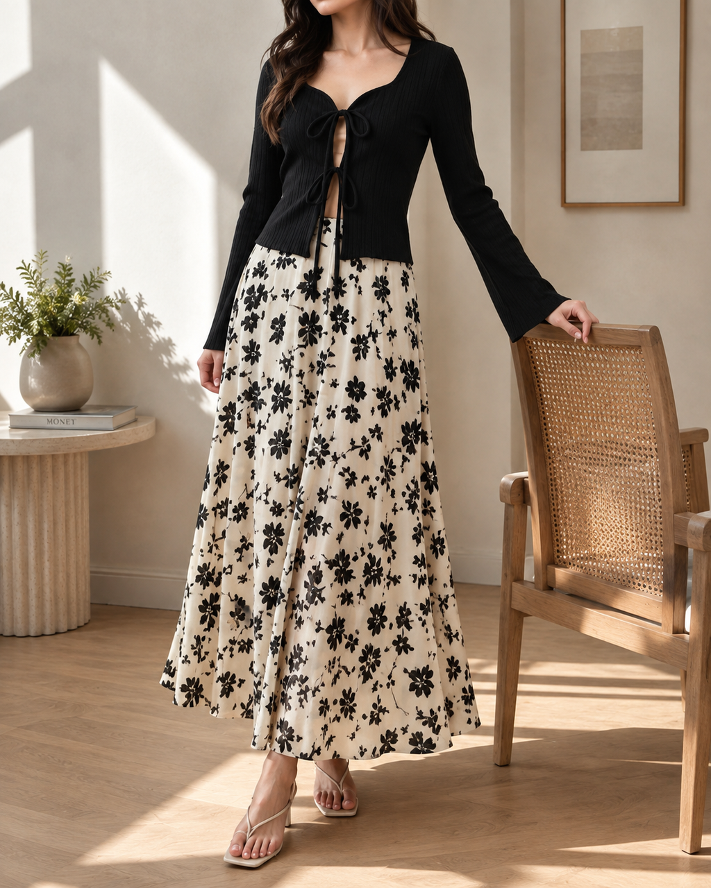Printed Floral Skirt