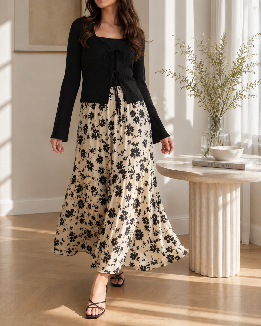 Printed Floral Skirt