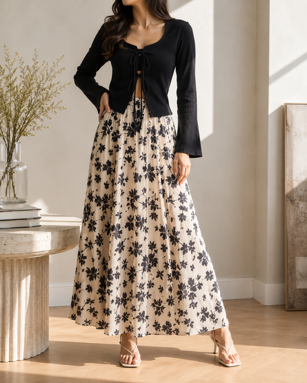 Printed Floral Skirt