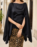 Open Style Black Silk Top