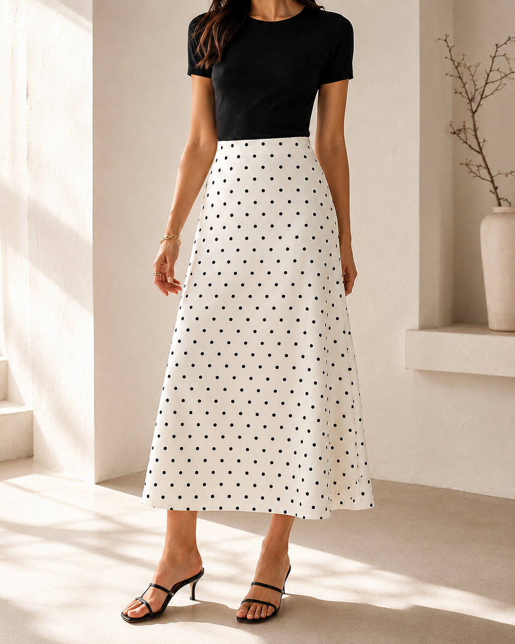 White Polka Dot Skirt