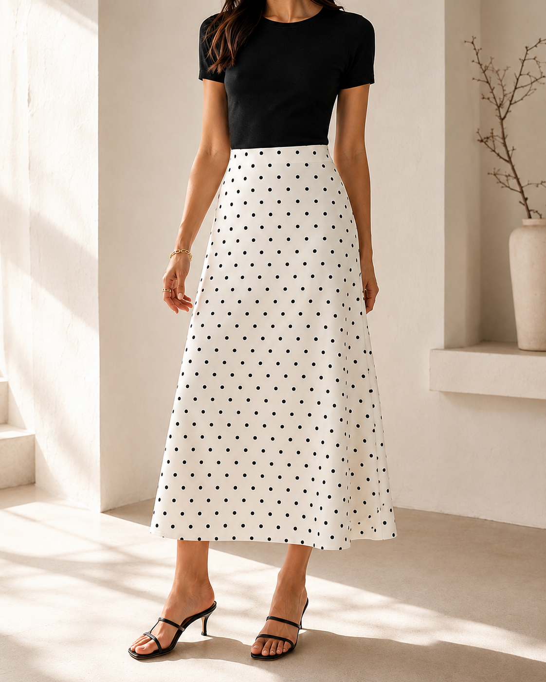 White Polka Dot Skirt