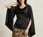 Open Style Black Silk Top