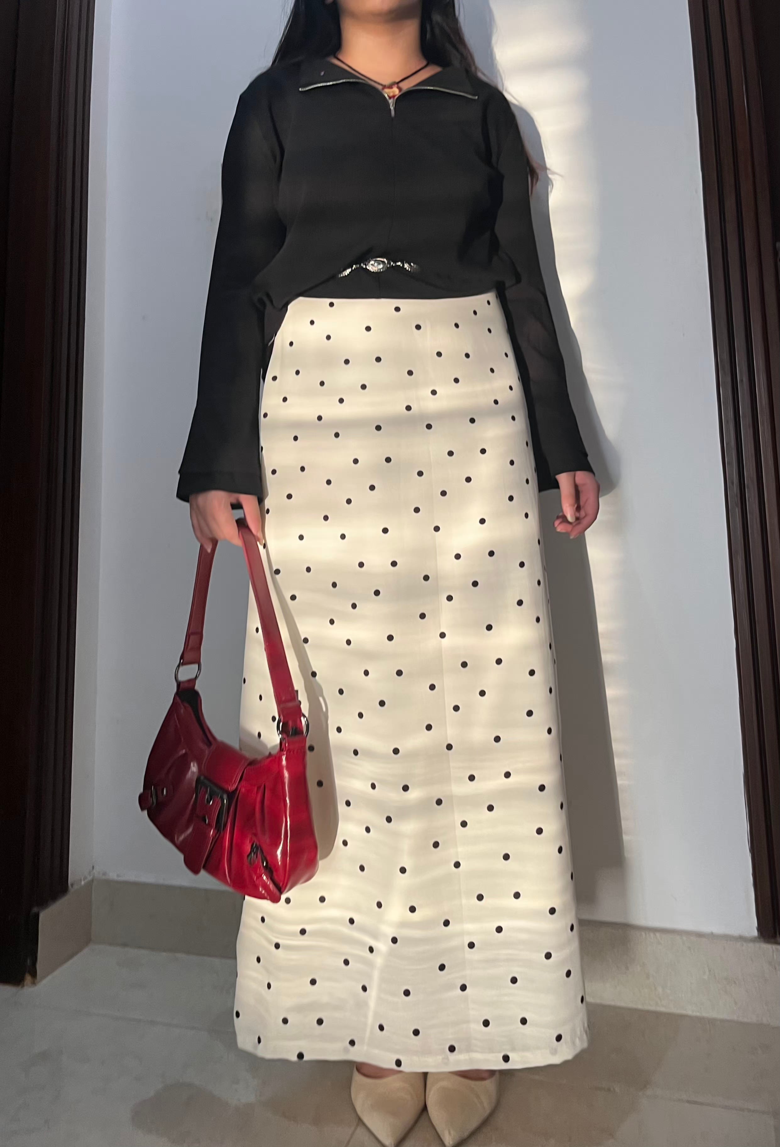 Off-White Polka Dot Skirt