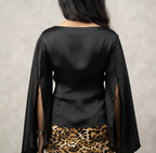 Open Style Black Silk Top