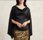 Open Style Black Silk Top