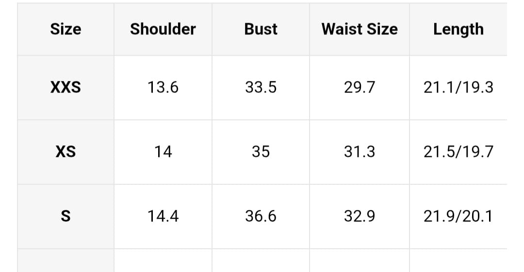 Size Chart