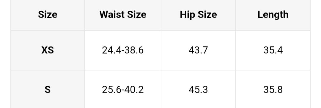Size Chart